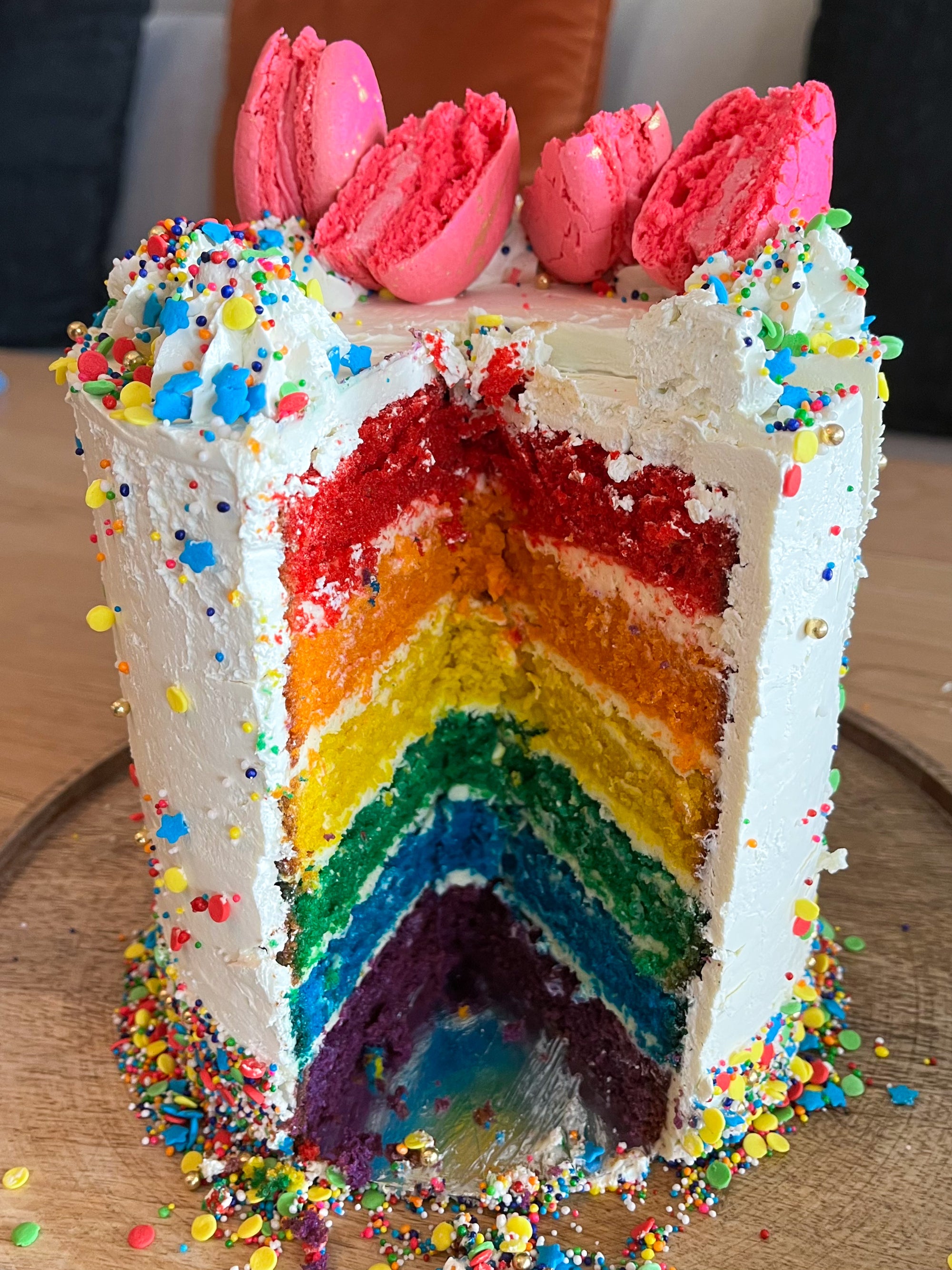 Rainbow Cake Slice