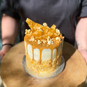 Salted Caramel Cake with Almond Praline